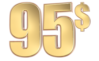 95 Number Gold Dollar 3D png