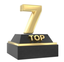 Top Gold With Black Number 3D Render png