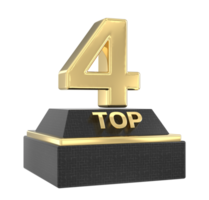 Top Gold With Black Number 3D Render png