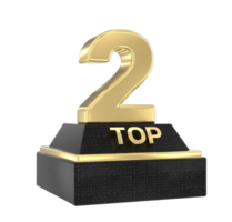 Top Gold With Black Number 3D Render png