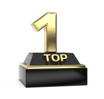 Top Gold With Black Number 3D Render png