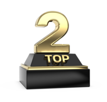 Top Gold With Black Number 3D Render png