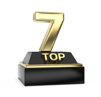 Top Gold With Black Number 3D Render png