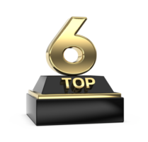 Top Gold With Black Number 3D Render png