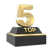 superiore oro con nero numero 3d rendere png