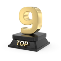 Top Gold With Black Number 3D Render png