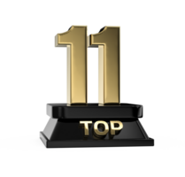 Top Gold With Black Number 3D Render png