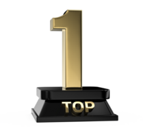 Top Gold With Black Number 3D Render png