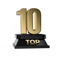 Top Gold With Black Number 3D Render png