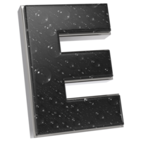 a black and white letter e with water droplets on it png