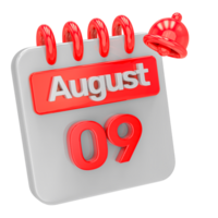 Calendar 3d render transparency png