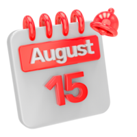 Calendar 3d render transparency png