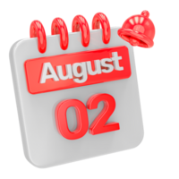 Calendar 3d render transparency png