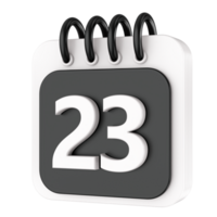 calendário 3d render transparência png