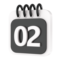 Calendar 3d render transparency png