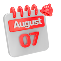 Calendar 3d render transparency png