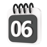 calendário 3d render transparência png