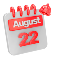 Calendar 3d render transparency png