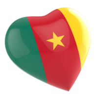 Camarões bandeira coração clipart png