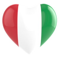 italy flag heart icon on transparent background png