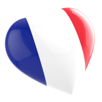 french flag heart icon on transparent background png