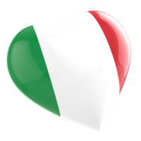 italy flag heart icon on transparent background png
