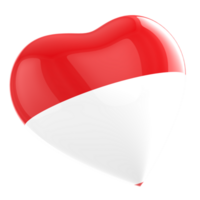 indonesia flag heart icon on transparent background png