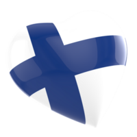 3d cuore con bandiera di Finlandia trasparente sfondo png