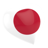 Japón bandera corazón icono, transparente antecedentes png