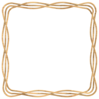 Gold Rahmen mit ein wellig Muster auf ein transparent Hintergrund png