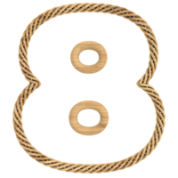 the number 8 is made of rope and wood png