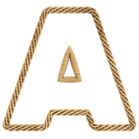 a letter a made of rope on a transparent background png