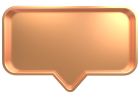 un' oro discorso bolla icona su un' trasparente sfondo png