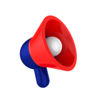 ein rot und Blau Megaphon Symbol auf ein transparent Hintergrund png