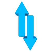 blue arrows pointing in opposite directions on a transparent background png