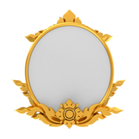 khmer golden round frame with a floral design on it png