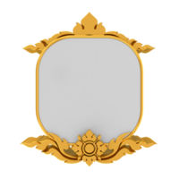 khmer golden round frame with a floral design on it png