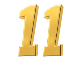 gold number on transparent background png