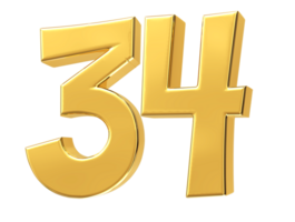 gold number on transparent background png