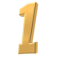 gold number on transparent background png