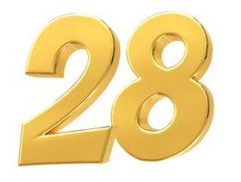 gold number on transparent background png