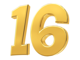 gold number on transparent background png