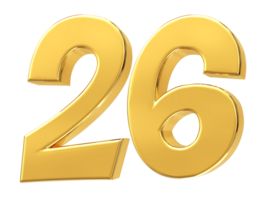 gold number on transparent background png