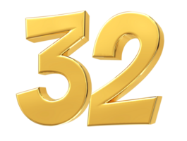 gold number on transparent background png