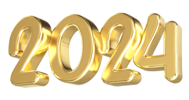 2024 new year gold number png