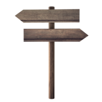 wooden signpost isolated on transparent background png