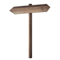 wooden signpost isolated on transparent background png