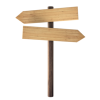 wooden signpost isolated on transparent background png