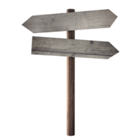 wooden signpost isolated on transparent background png