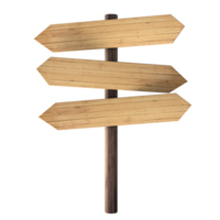 wooden signpost isolated on transparent background png